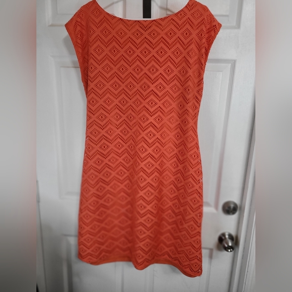 Olivia Matthew's Woman's Sleeveless Knit Dress, Size: 1X, Color: Orange - Picture 7 of 15